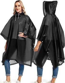 Borogo 2 Pack Rain Ponchos for Adults Reusable - Raincoats